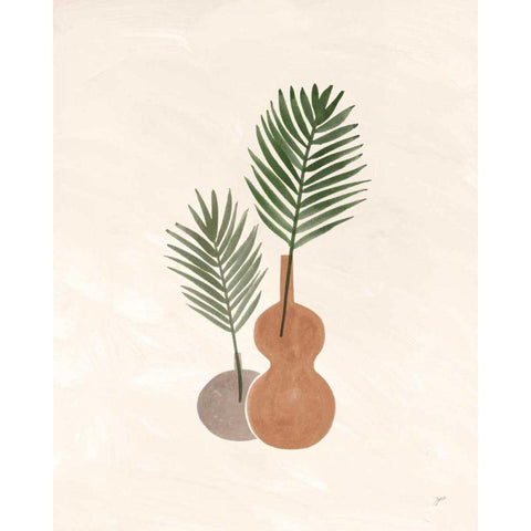 Palm Vessels I White Modern Wood Framed Art Print by Panganiban, Karyn