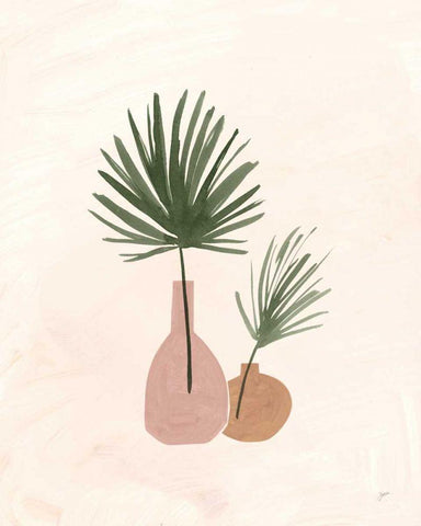 Palm Vessels II Black Ornate Wood Framed Art Print with Double Matting by Panganiban, Karyn