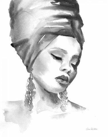 Woman II BW Black Ornate Wood Framed Art Print with Double Matting by Valle, Aimee Del