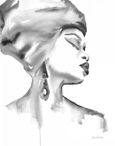 Woman III BW Black Ornate Wood Framed Art Print with Double Matting by Valle, Aimee Del