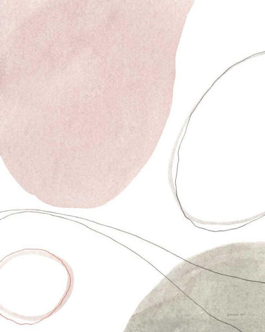 Threads of Motion I White Modern Wood Framed Art Print with Double Matting by Nai, Danhui