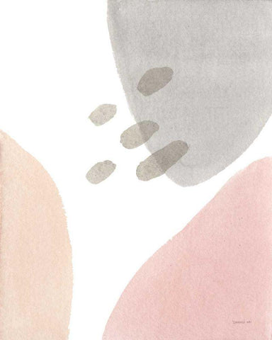 Abstract Tidepool I White Modern Wood Framed Art Print with Double Matting by Nai, Danhui