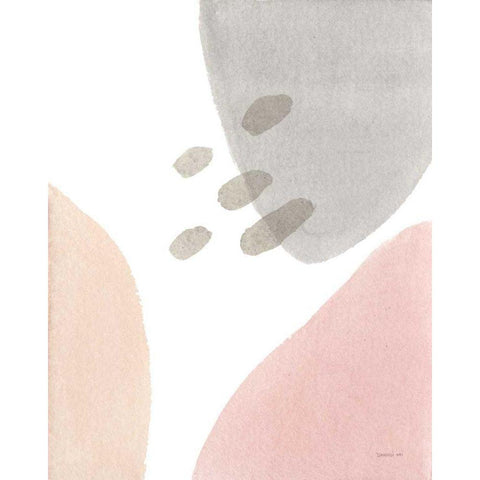 Abstract Tidepool I Black Modern Wood Framed Art Print with Double Matting by Nai, Danhui