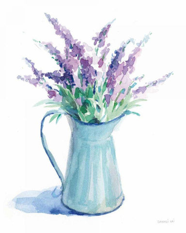 Farmstand Lavender White Modern Wood Framed Art Print with Double Matting by Nai, Danhui