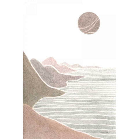 Shore Upon Shore Black Modern Wood Framed Art Print with Double Matting by Nai, Danhui