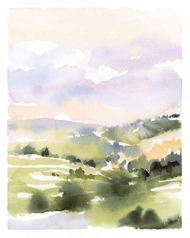Spring Hills I Black Ornate Wood Framed Art Print with Double Matting by Pete, Katrina