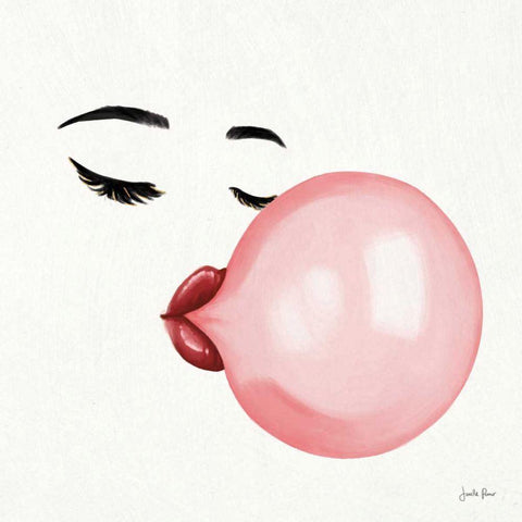 Bubble Babe I Gold Ornate Wood Framed Art Print with Double Matting by Penner, Janelle