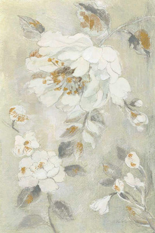 Romantic Spring Flowers II White White Modern Wood Framed Art Print with Double Matting by Vassileva, Silvia