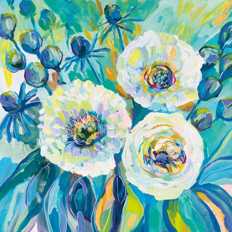 Floral Elation Gold Ornate Wood Framed Art Print with Double Matting by Vertentes, Jeanette