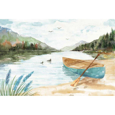 Lake Love I Gold Ornate Wood Framed Art Print with Double Matting by June, Dina