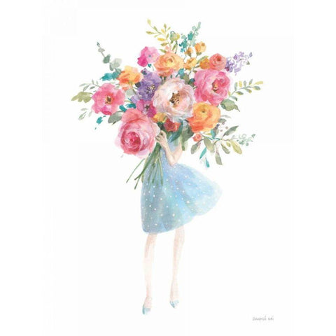 Bursting with Flowers Black Modern Wood Framed Art Print with Double Matting by Nai, Danhui