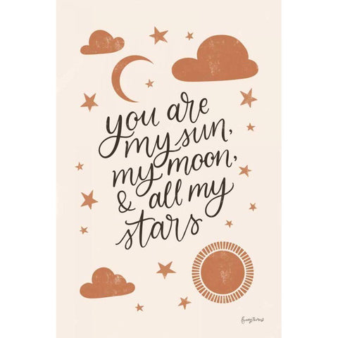 Celestial Boho I Black Modern Wood Framed Art Print by Thorns, Becky