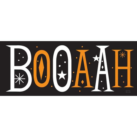 Festive Fright Booaah Black Modern Wood Framed Art Print with Double Matting by Mullan, Michael