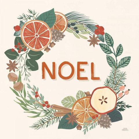 Holiday Spice V White Modern Wood Framed Art Print with Double Matting by Marshall, Laura