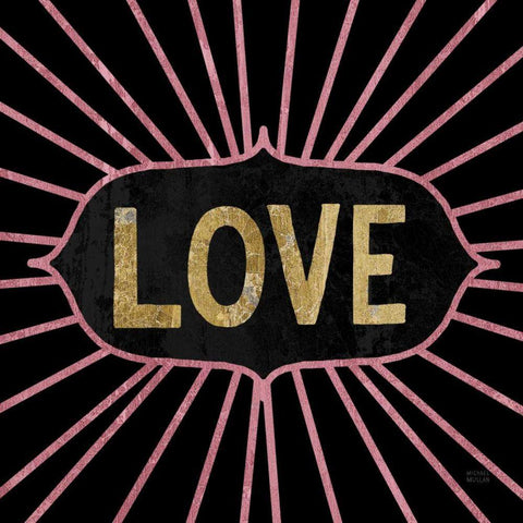 Jolly Holiday Love Gold Ornate Wood Framed Art Print with Double Matting by Mullan, Michael