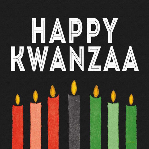 Happy Kwanzaa I Gold Ornate Wood Framed Art Print with Double Matting by McKenna, Kathleen Parr