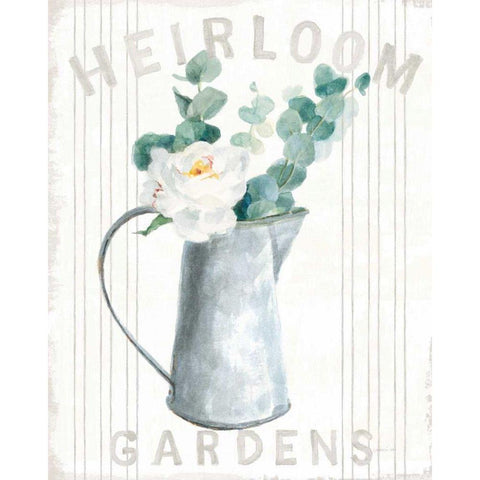 Floursack Home V Cottage White Modern Wood Framed Art Print by Nai, Danhui
