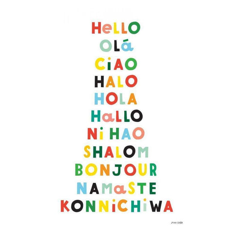 Language of Hellos Gold Ornate Wood Framed Art Print with Double Matting by Kelle, Ann