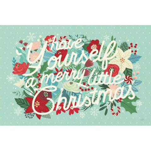 Christmas Wishes I Bright Gold Ornate Wood Framed Art Print with Double Matting by Marshall, Laura