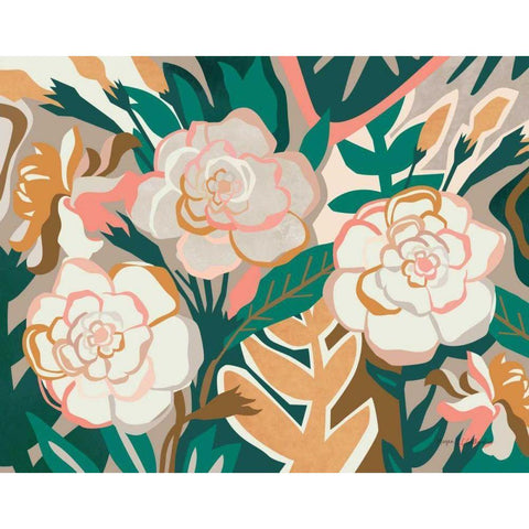 Gardenia I Gold Ornate Wood Framed Art Print with Double Matting by Gallagher, Megan
