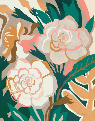 Gardenia II Black Ornate Wood Framed Art Print with Double Matting by Gallagher, Megan