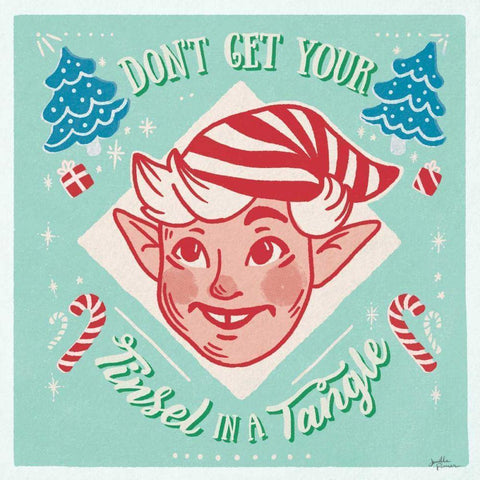 Naughty and Nice V Bright Gold Ornate Wood Framed Art Print with Double Matting by Penner, Janelle