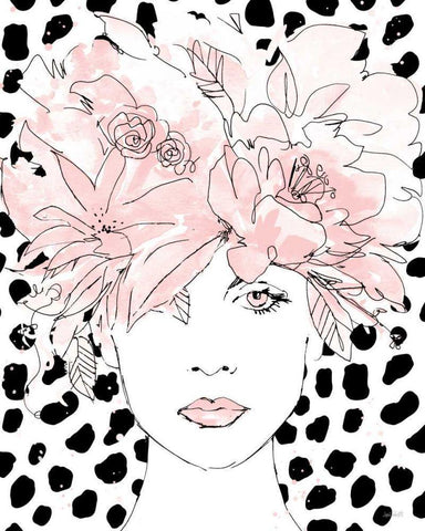 Floral Figures III Blush Black Ornate Wood Framed Art Print with Double Matting by Tavoletti, Anne