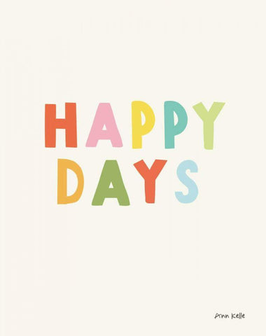 happy days White Modern Wood Framed Art Print with Double Matting by Kelle, Ann