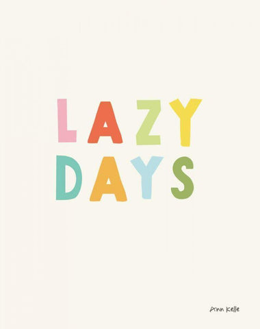 lazy days White Modern Wood Framed Art Print with Double Matting by Kelle, Ann