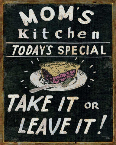 Moms Kitchen Black Ornate Wood Framed Art Print with Double Matting by Pela Studio