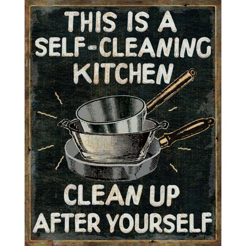 Self Cleaning Kitchen Gold Ornate Wood Framed Art Print with Double Matting by Pela Studio