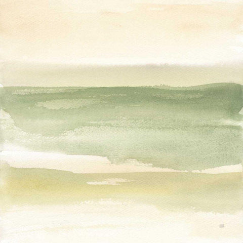 Green Water II White Modern Wood Framed Art Print by Paschke, Chris