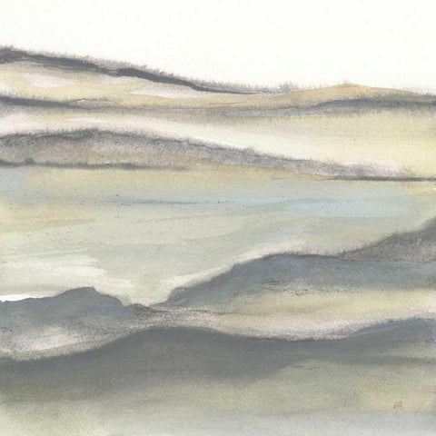 Valleyscape II White Modern Wood Framed Art Print by Paschke, Chris