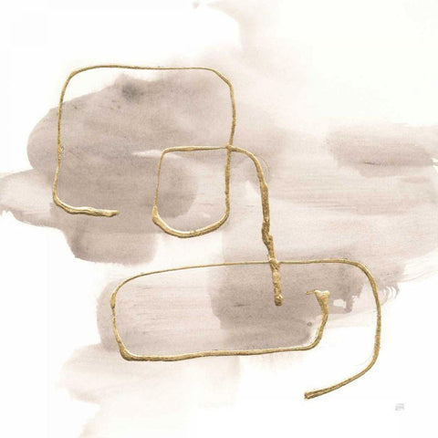 Warm Gray Gold I White Modern Wood Framed Art Print by Paschke, Chris