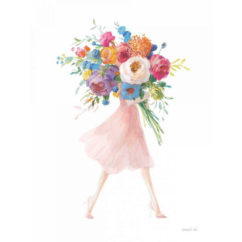 Bursting with Flowers II Gold Ornate Wood Framed Art Print with Double Matting by Nai, Danhui
