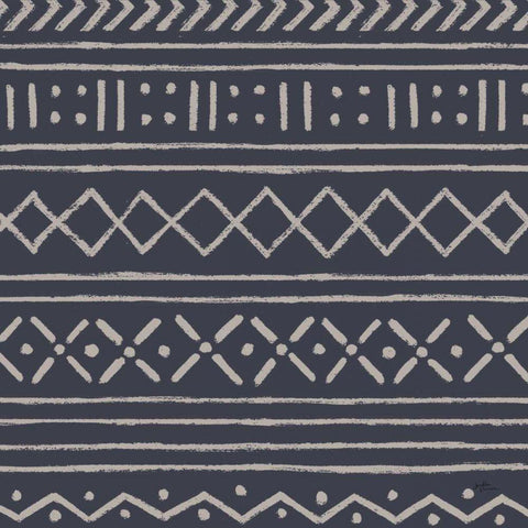 Jungle Love Pattern V Blue Sq I Gold Ornate Wood Framed Art Print with Double Matting by Penner, Janelle