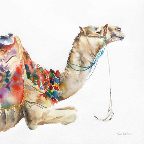 Desert Camel I Gold Ornate Wood Framed Art Print with Double Matting by Valle, Aimee Del