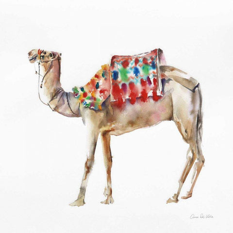 Desert Camel II Gold Ornate Wood Framed Art Print with Double Matting by Valle, Aimee Del