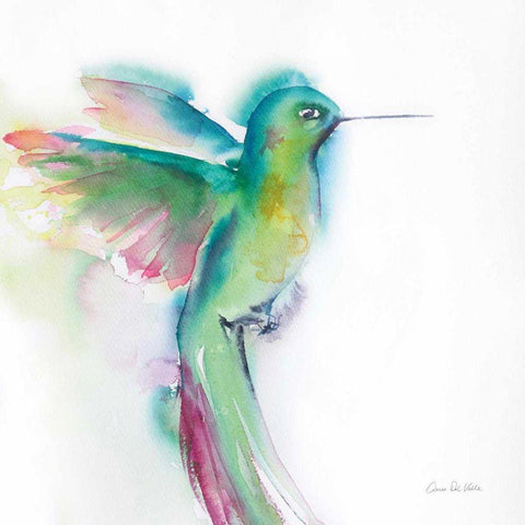Hummingbirds II Gold Ornate Wood Framed Art Print with Double Matting by Valle, Aimee Del