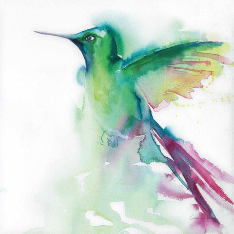 Hummingbirds III Gold Ornate Wood Framed Art Print with Double Matting by Valle, Aimee Del