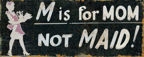 M is for Mom Black Ornate Wood Framed Art Print with Double Matting by Pela Studio