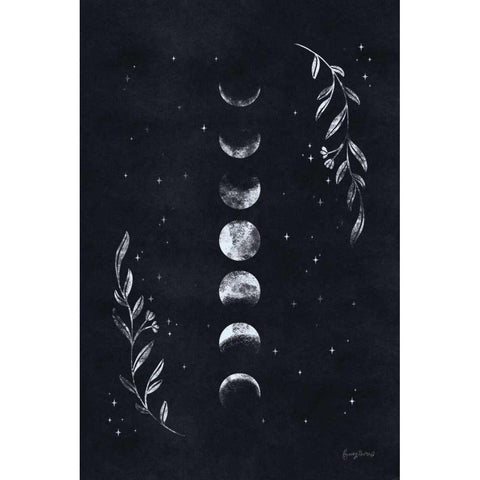 Lunar II Black Modern Wood Framed Art Print by Thorns, Becky
