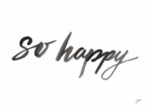 So Happy Black Ornate Wood Framed Art Print with Double Matting by Panganiban, Karyn