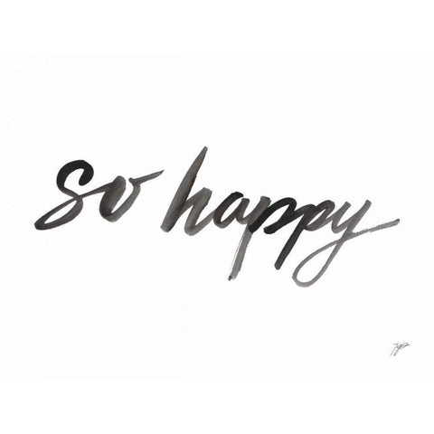 So Happy Gold Ornate Wood Framed Art Print with Double Matting by Panganiban, Karyn