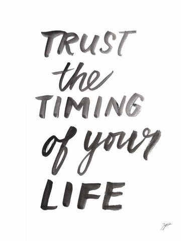 Trust the Timing Black Ornate Wood Framed Art Print with Double Matting by Panganiban, Karyn
