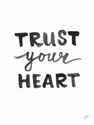 Trust Your Heart Black Ornate Wood Framed Art Print with Double Matting by Panganiban, Karyn