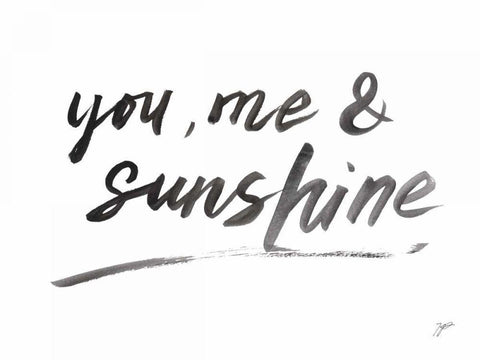 You Me Sunshine Black Ornate Wood Framed Art Print with Double Matting by Panganiban, Karyn
