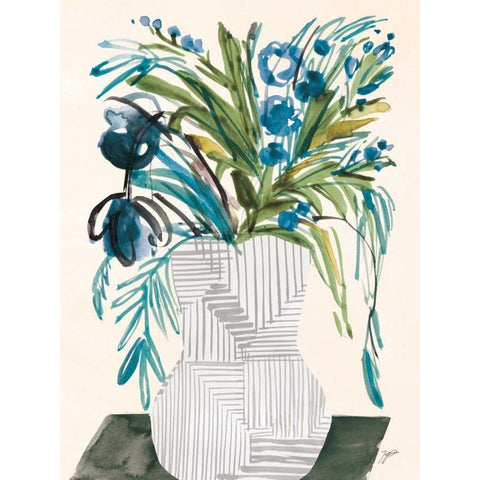 Blossoms Black Modern Wood Framed Art Print by Panganiban, Karyn