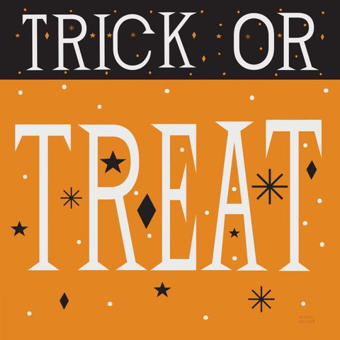 Festive Fright Trick or Treat III Black Modern Wood Framed Art Print by Mullan, Michael