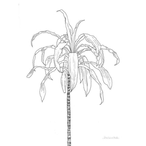 Sketched Tree I Black Modern Wood Framed Art Print by Miller, Sara Zieve